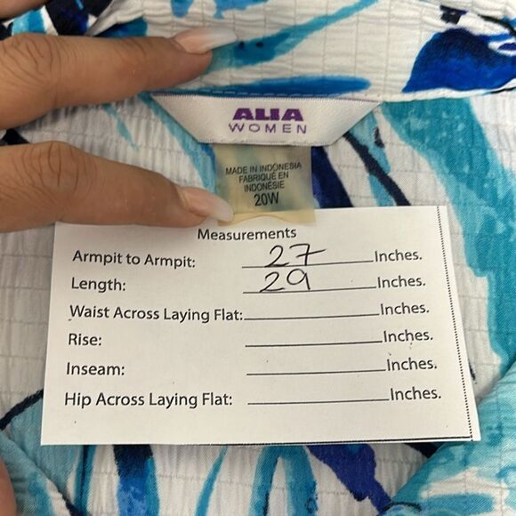 ALIA Button Up Shirt Women's Plus Short Sleeve Floral Print Sz 20W  boho - Picture 7 of 7